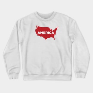America Map Outline Crewneck Sweatshirt